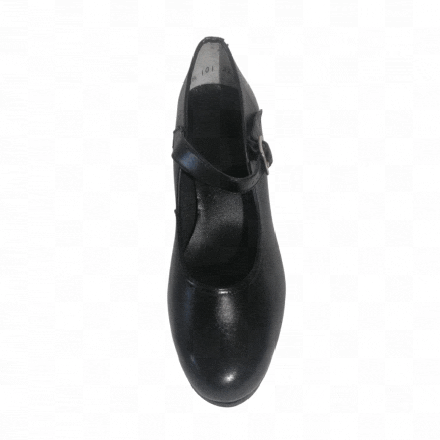 Zapato de carácter negro con tacón medio