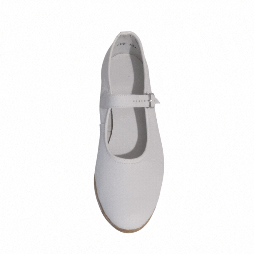 Zapato de tap blanco con correa